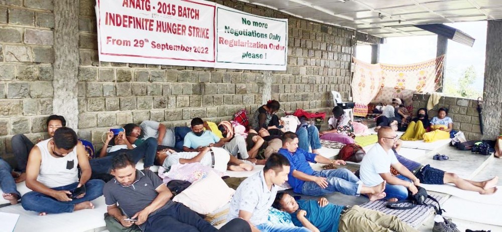 ANATG 2015 members on hunger-strike at the Naga Solidarity Park, Kohima on September 30. (Morung Photo)